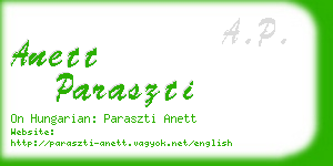 anett paraszti business card